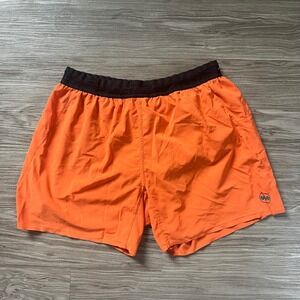 Janji AFO Middle Short Mens Orange Running Training Shorts Size M 5 Inch Inseam
